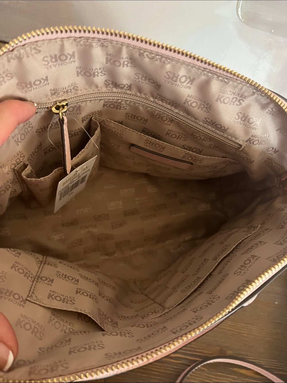 Michael Kors Light Pink Saffiano Dome Satchel with Gold Hardware - Picture 6 of 10